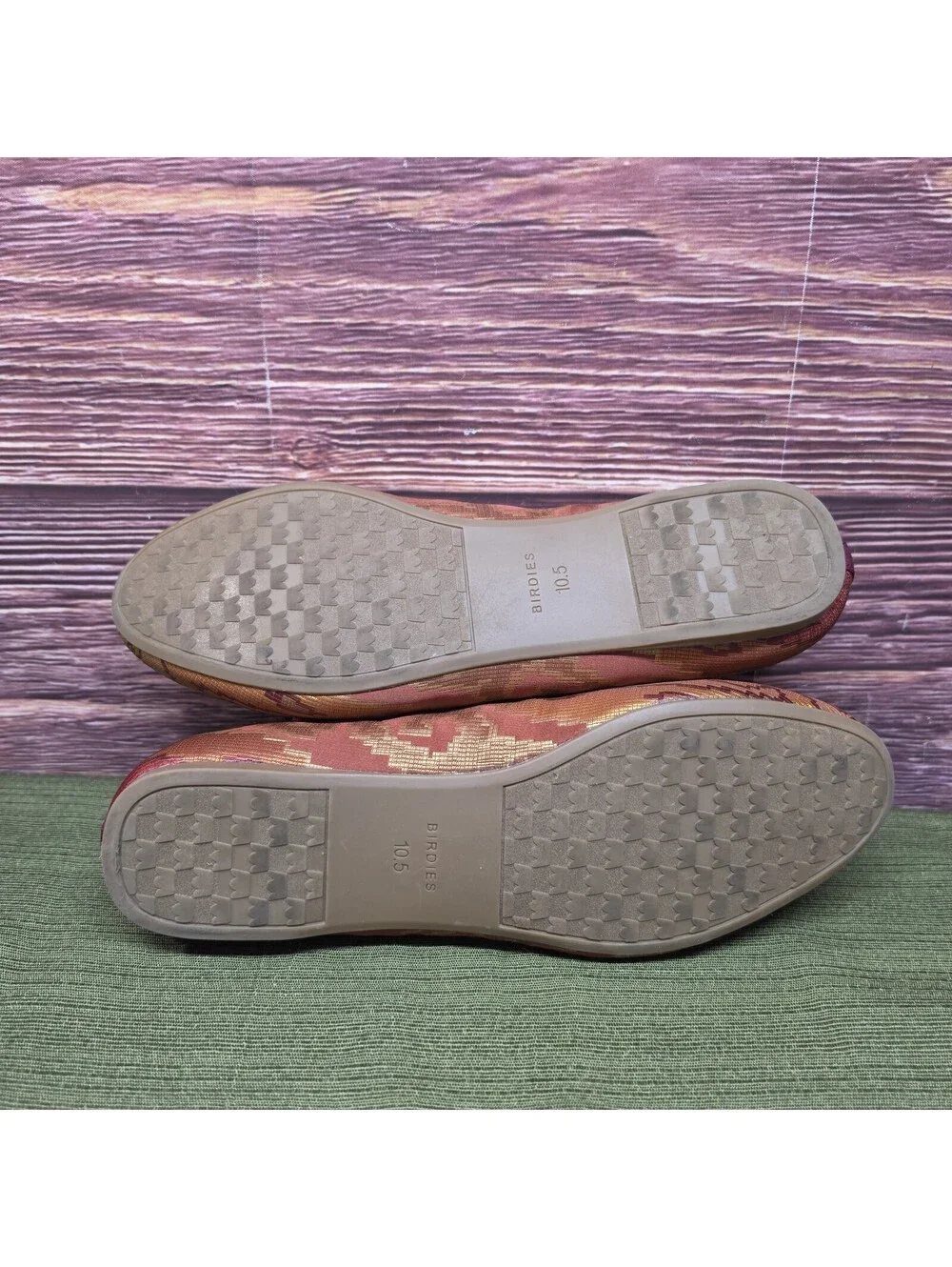 Birdies Starling Flat Women's Rust Tapestry Tassel Loafer Size 10.5